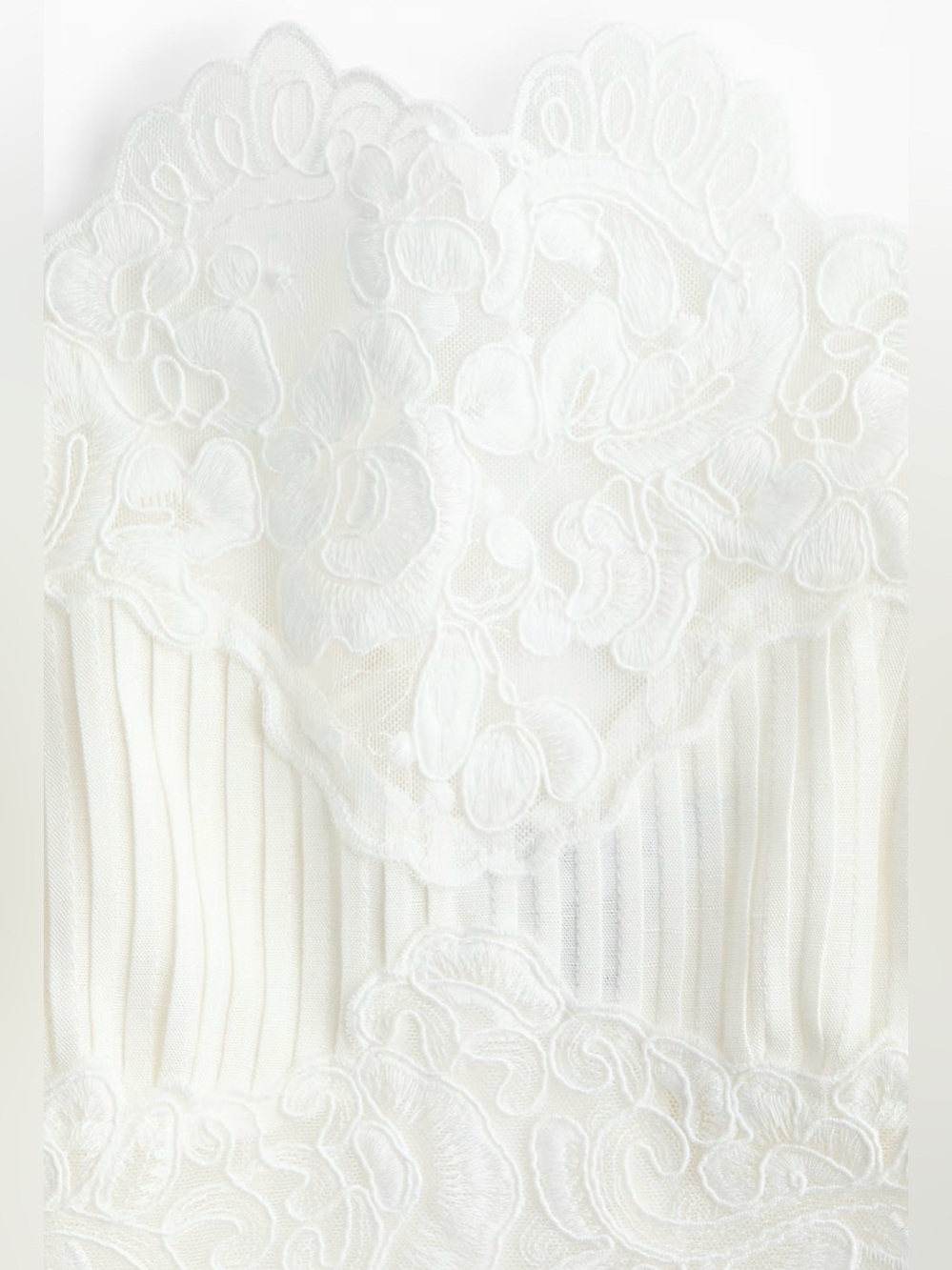 H&M STUDIO COLLECTION SPRING 2026 NWT WHITE LINEN-BLEND LACE-DETAIL TOP - Picture 13 of 13